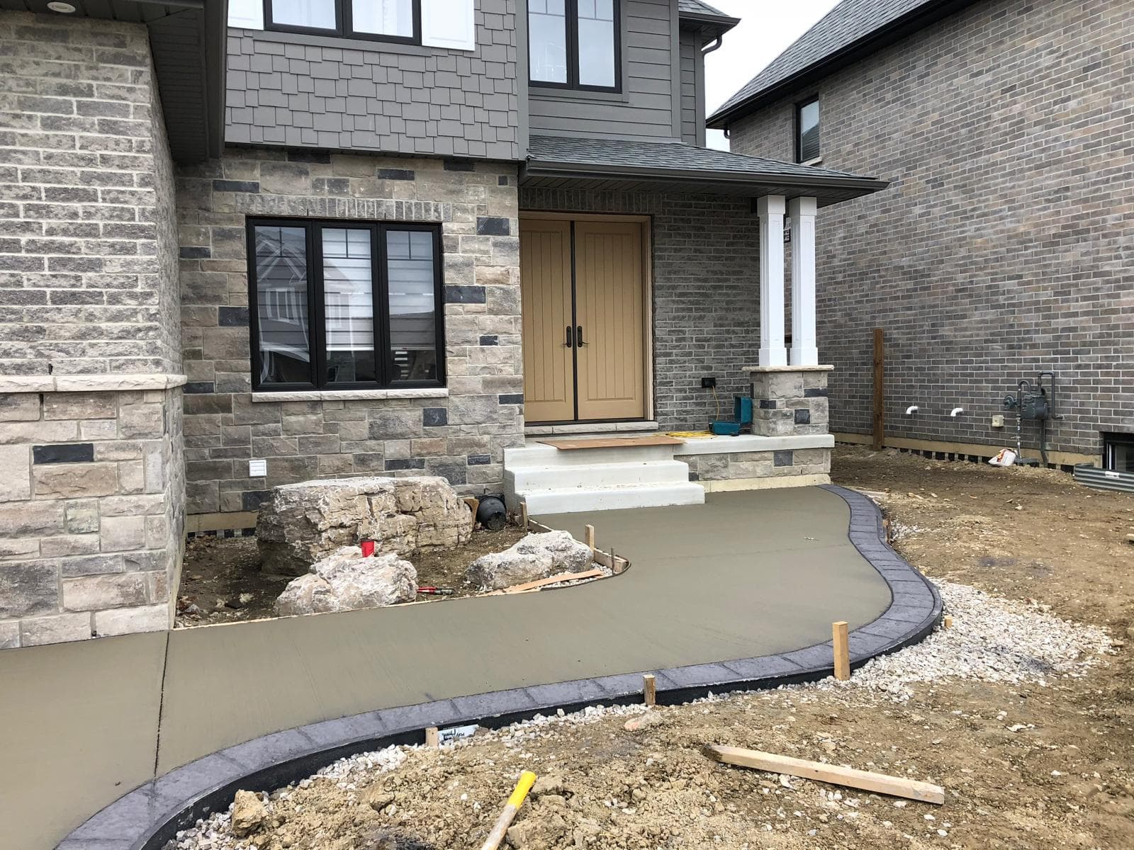 Curved Stamped Border Walkway